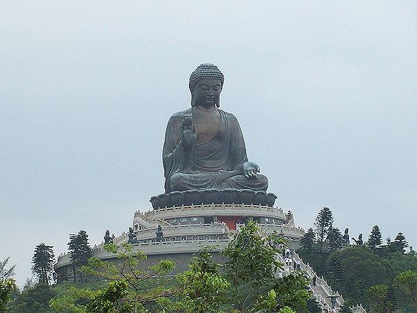 Hongkong - Insel Lantau - Po-Lin-Kloster. Groesste bronzene Budda-Statue der Welt. Fotos Hong Kong 